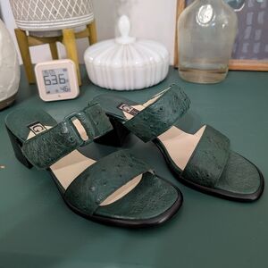 Giorgio's Of Palm Beach Ostrich Leather Green Women's Sandals